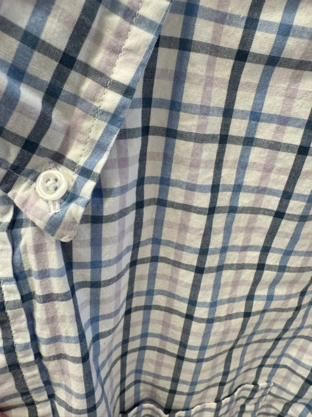 J. Crew Men’s Button-Down Plaid Shirt in Blue & White